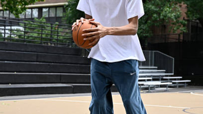 NEW YORK, NEW YORK - JUNE 21: Victor Wembanyama visits Rucker Park during 2023 NBA Draft week on June 21st, 2023 in New York City, New New York. NOTE TO USER: User expressly acknowledges and agrees that, by downloading and/or using this photograph, user is consenting to the terms and conditions of the Getty Images License Agreement.  Mandatory Copyright Notice: Copyright 2023 NBAE (Photo by David Dow/NBAE via Getty Images)