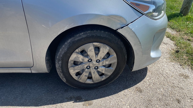 Damage to a Kia car after being stolen (SBG San Antonio){p}{/p}